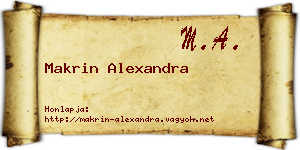 Makrin Alexandra névjegykártya